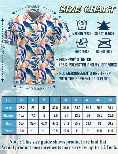 Strelitzia Hawaiian Shirt for Men, Button Down Aloha Shirt - Azhawaiian