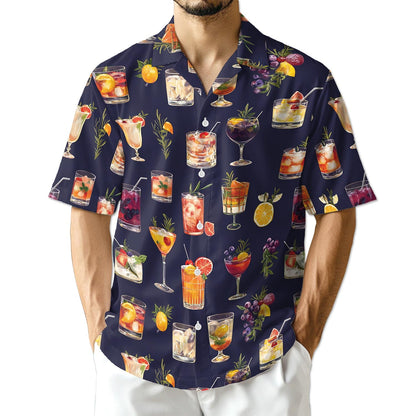 Azhawaiian Summer Cocktails Hawaiian Shirt for Men