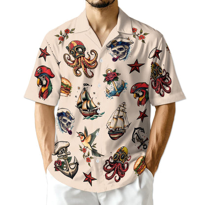 Azhawaiian Summer Tattoos Hawaiian Shirt for Men