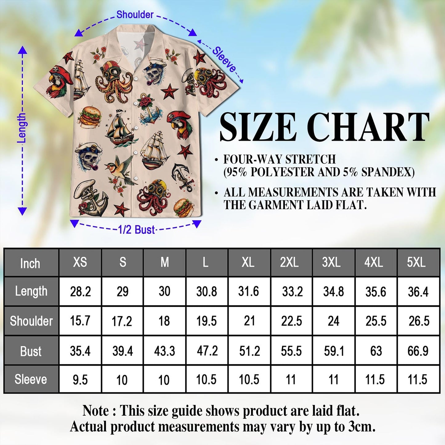 Summer Tattoos Hawaiian Shirt for Men, Button Down Aloha Shirt - Azhawaiian