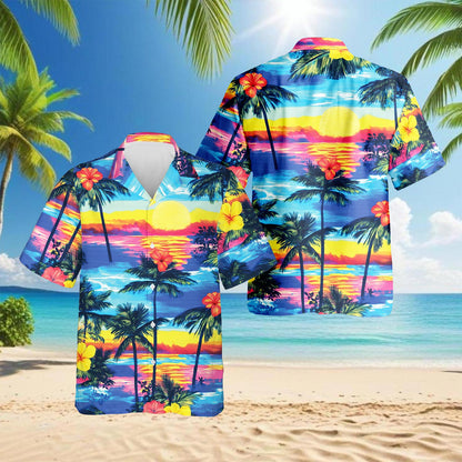 Sunset Hawaiian Shirt for Men, Button Down Aloha Shirt - Azhawaiian