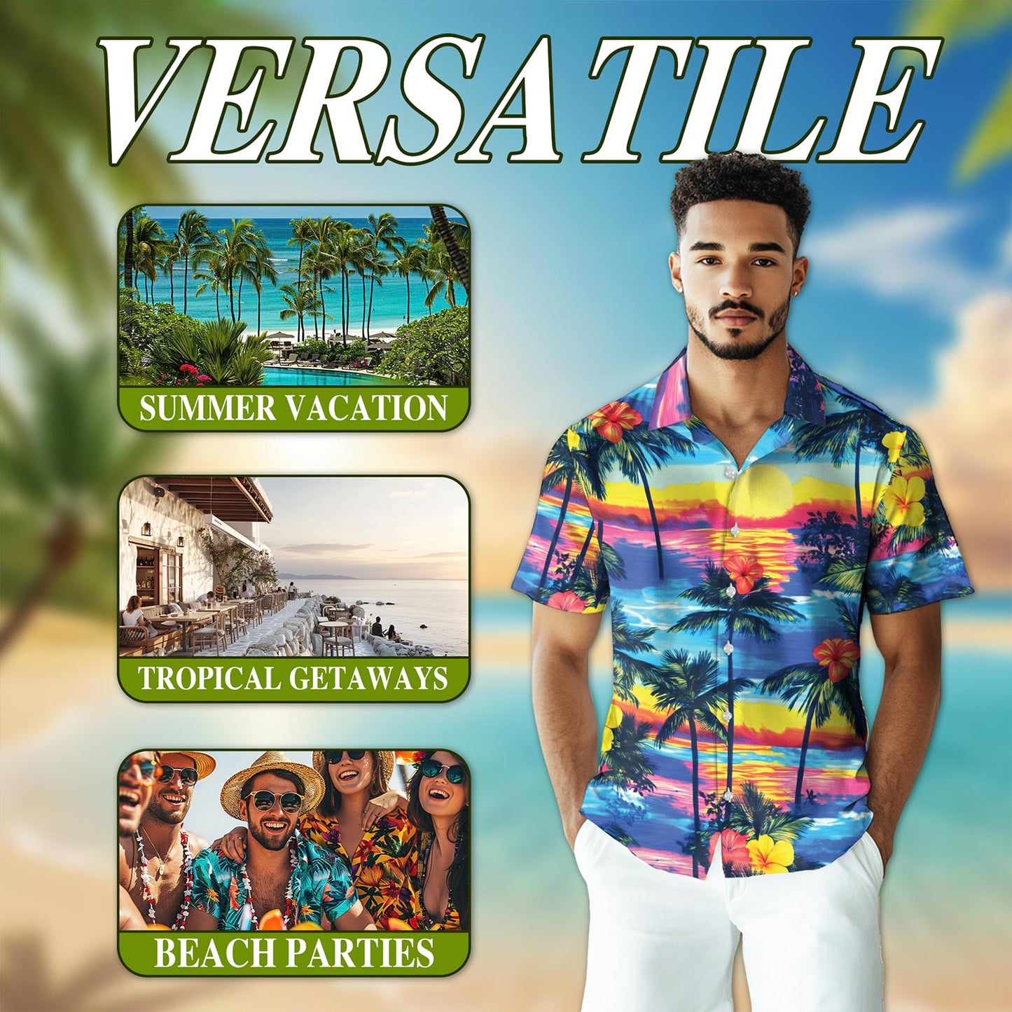 Sunset Hawaiian Shirt for Men, Button Down Aloha Shirt - Azhawaiian