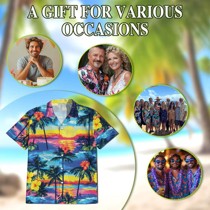 Sunset Hawaiian Shirt for Men, Button Down Aloha Shirt - Azhawaiian