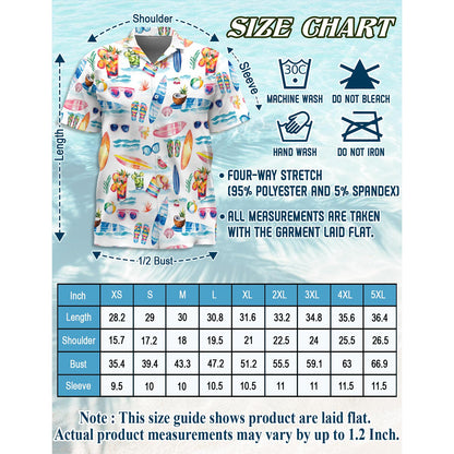Surf Colorful Beach Tropical Hawaiian Shirt for Men, Button Down Aloha Shirt - Azhawaiian