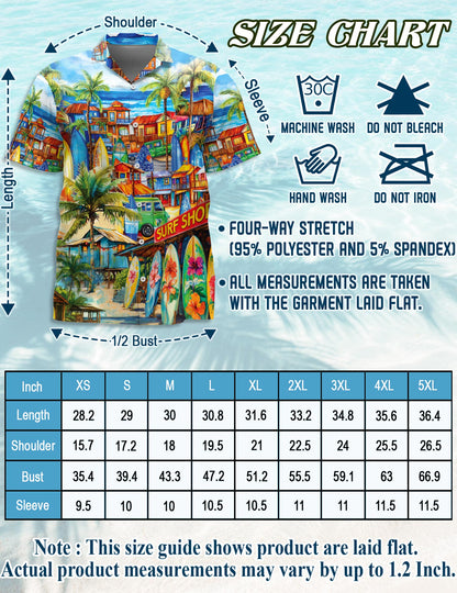 Surfboard And Surf Shack Hawaiian Shirt for Men, Button Down Aloha Shirt - Azhawaiian