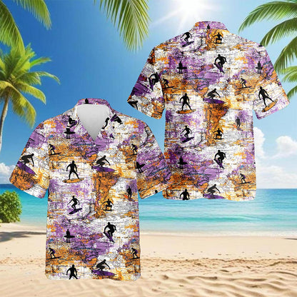 Surfing Hawaiian Shirt for Men, Button Down Aloha Shirt - Azhawaiian