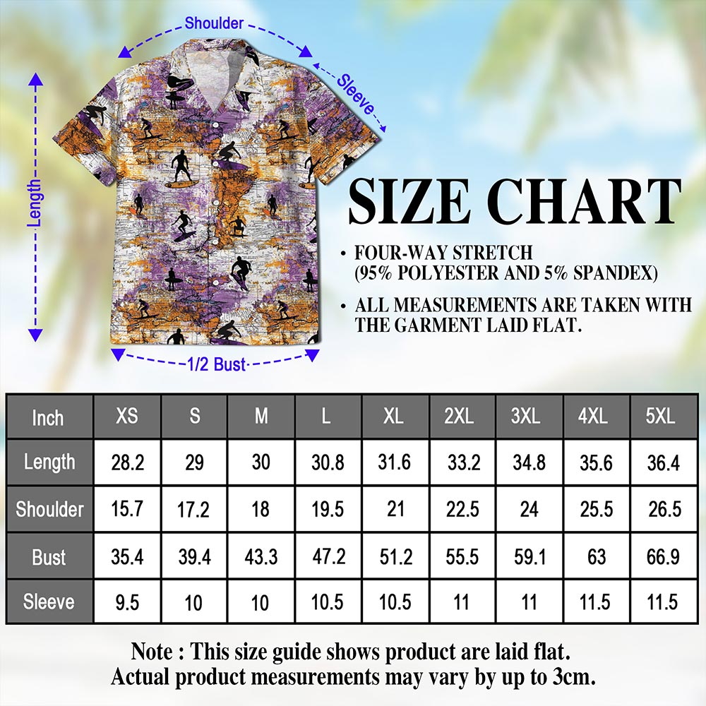 Surfing Hawaiian Shirt for Men, Button Down Aloha Shirt - Azhawaiian