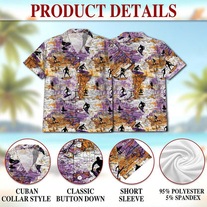 Surfing Hawaiian Shirt for Men, Button Down Aloha Shirt - Azhawaiian