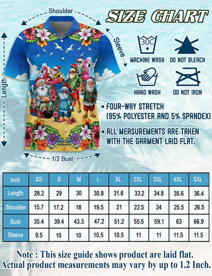 Surfing Santa Hawaiian Shirt for Men, Button Down Aloha Shirt - Azhawaiian