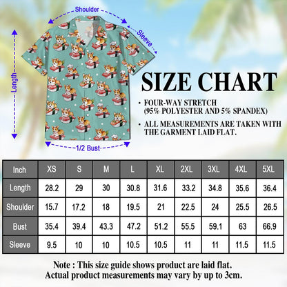 Sushi Corgi Hawaiian Shirt for Men, Button Down Aloha Shirt - Azhawaiian