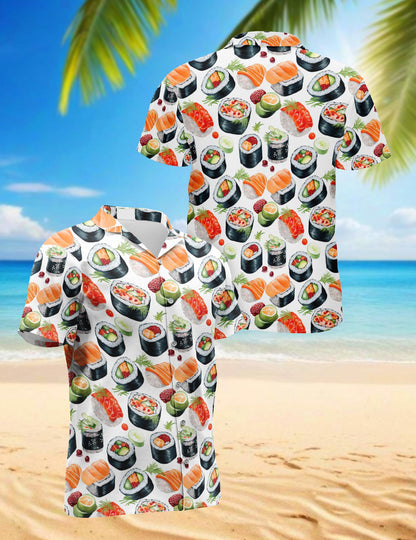 Sushi Hawaiian Shirt for Men, Button Down Aloha Shirt - Azhawaiian