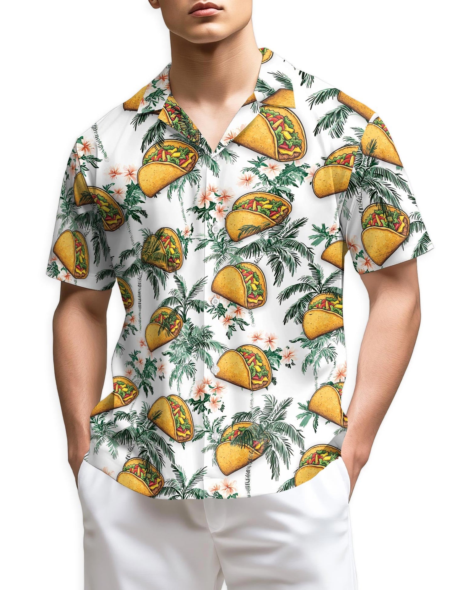 Azhawaiian Taco Pattern Hawaiian Shirt for Men