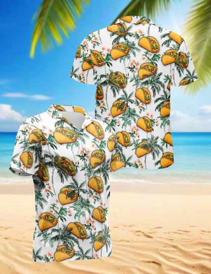 Taco Pattern Hawaiian Shirt for Men, Button Down Aloha Shirt - Azhawaiian