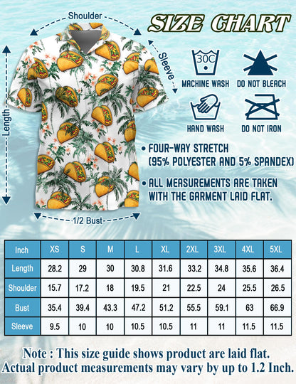 Taco Pattern Hawaiian Shirt for Men, Button Down Aloha Shirt - Azhawaiian