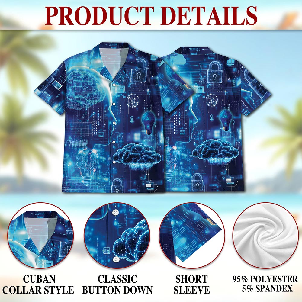 Technology Life Hawaiian Shirt for Men, Button Down Aloha Shirt - Azhawaiian