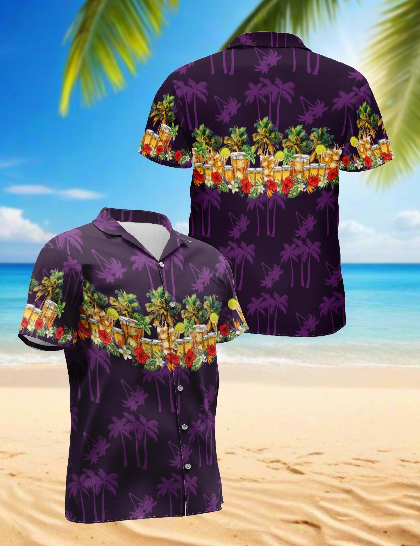Tequila Hawaiian Shirt for Men, Button Down Aloha Shirt - Azhawaiian