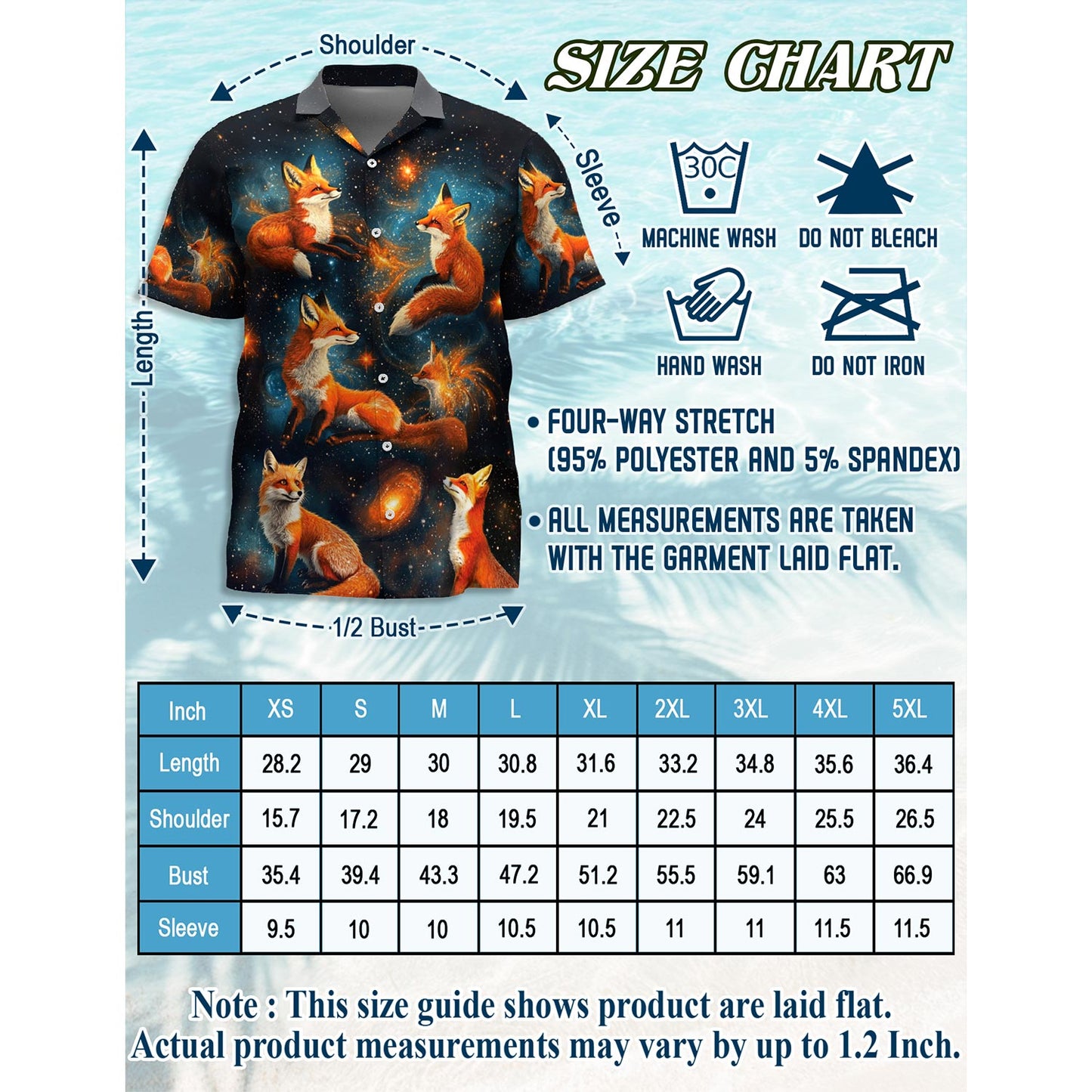 The Fox In The Starlight Hawaiian Shirt for Men, Button Down Aloha Shirt - Azhawaiian