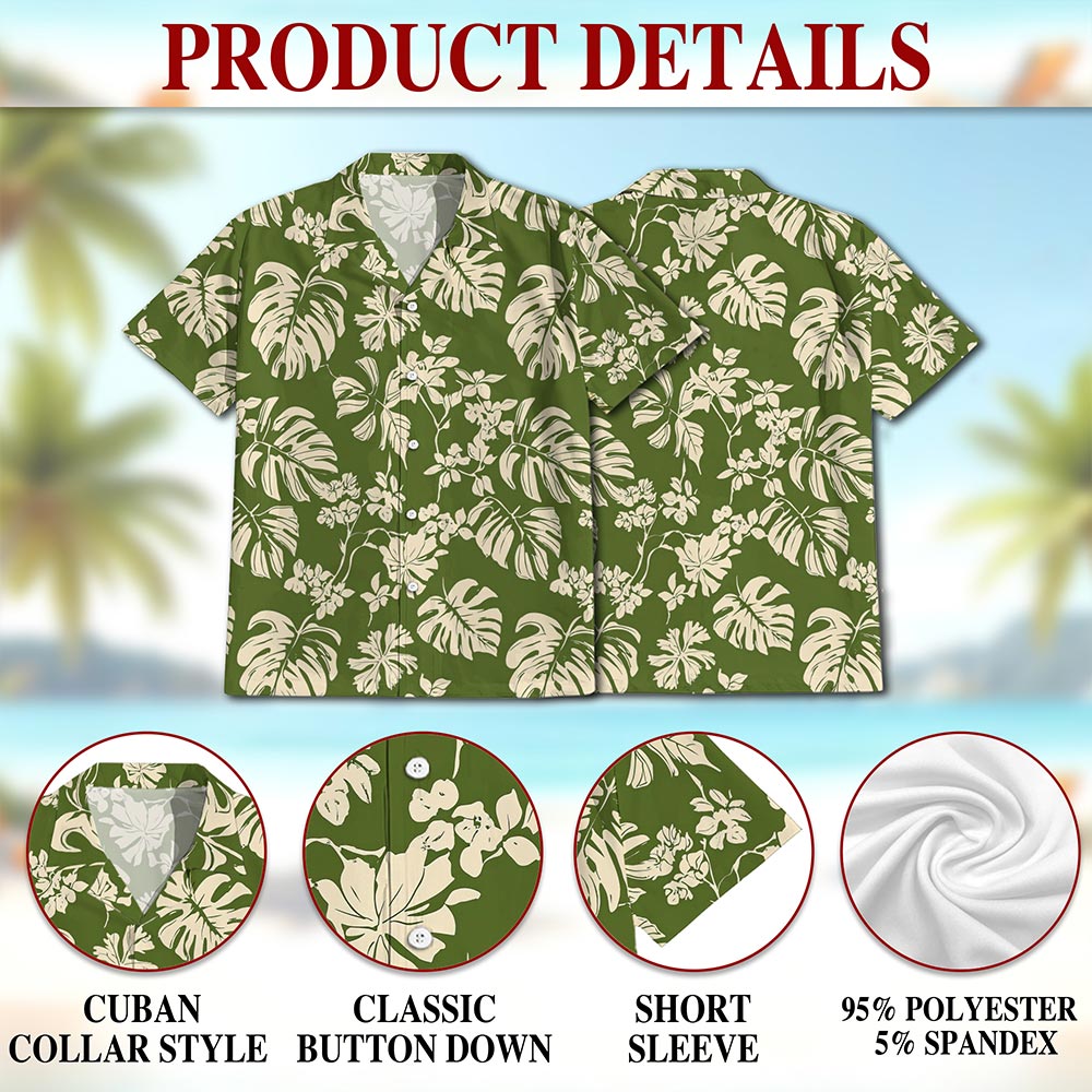 Tiare Garden Hawaiian Shirt for Men, Button Down Aloha Shirt - Azhawaiian