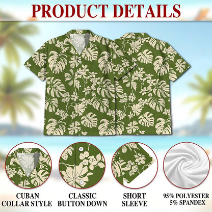 Tiare Garden Hawaiian Shirt for Men, Button Down Aloha Shirt - Azhawaiian