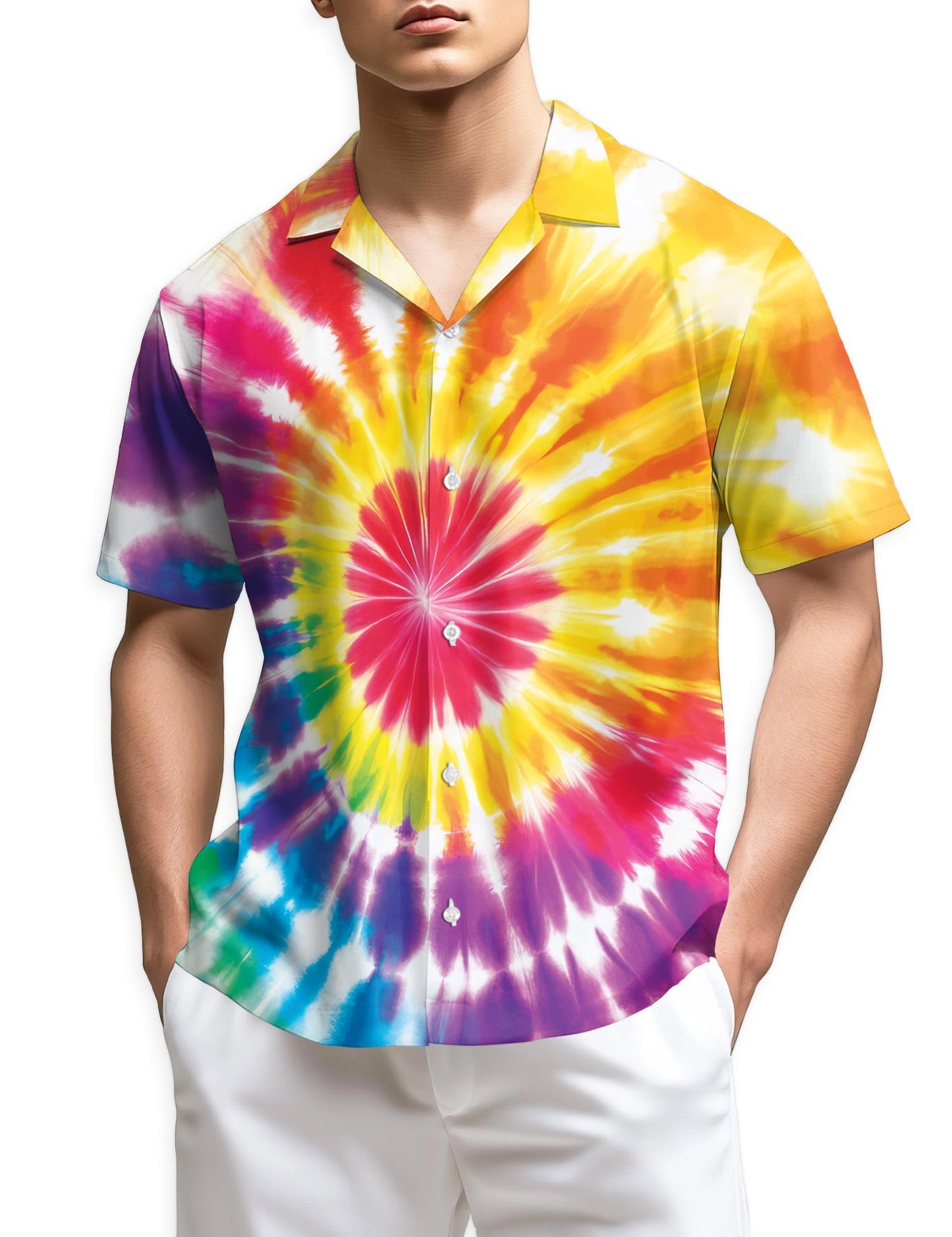 Azhawaiian Tie Dye Hawaiian Shirt for Men
