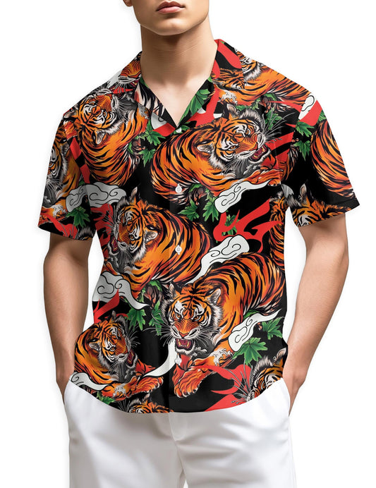 Azhawaiian Tiger Japanese Hawaiian Shirt for Men