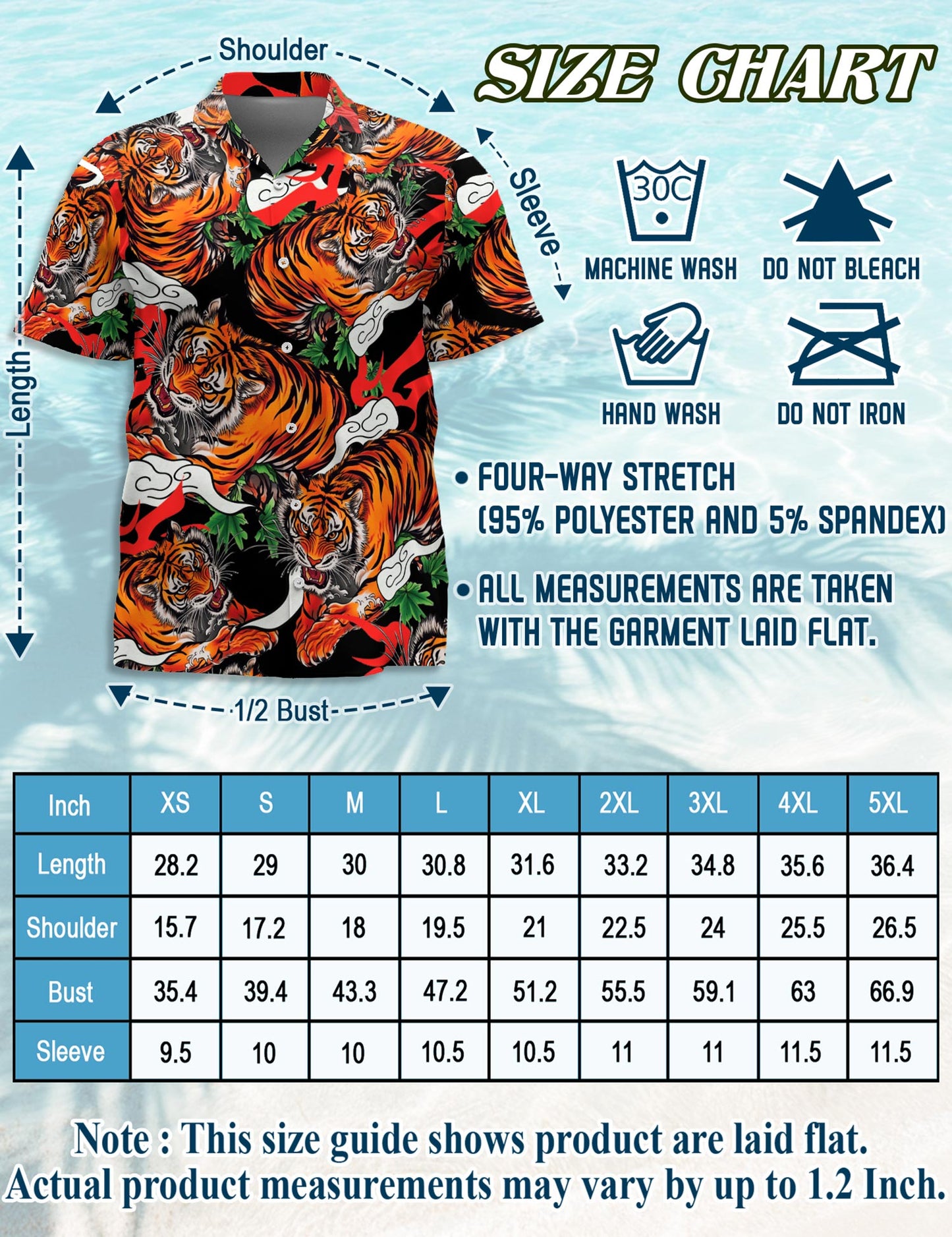 Tiger Japanese Hawaiian Shirt for Men, Button Down Aloha Shirt - Azhawaiian