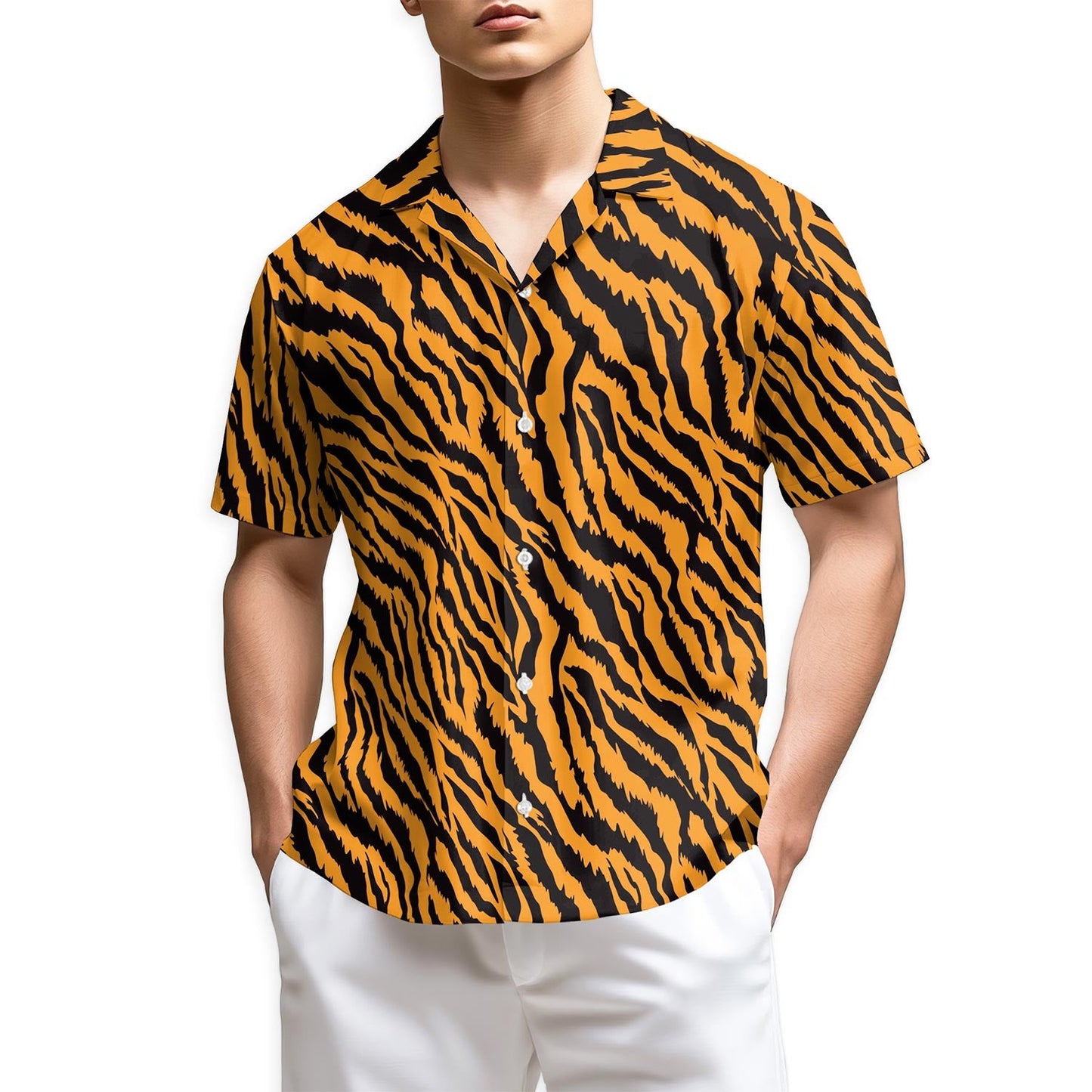 Azhawaiian Tiger Skin Hawaiian Shirt for Men