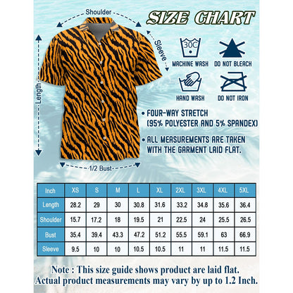 Tiger Skin Hawaiian Shirt for Men, Button Down Aloha Shirt - Azhawaiian