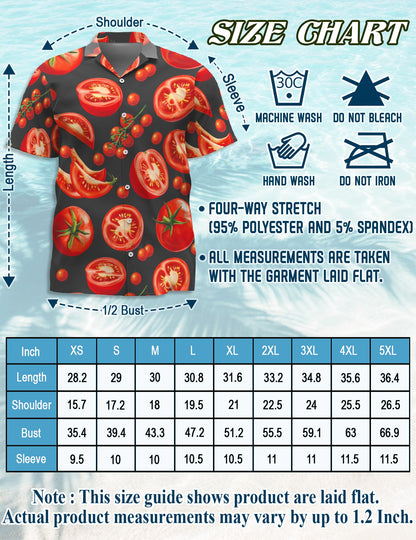 Tomato Hawaiian Shirt for Men, Button Down Aloha Shirt - Azhawaiian