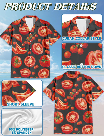Tomato Hawaiian Shirt for Men, Button Down Aloha Shirt - Azhawaiian