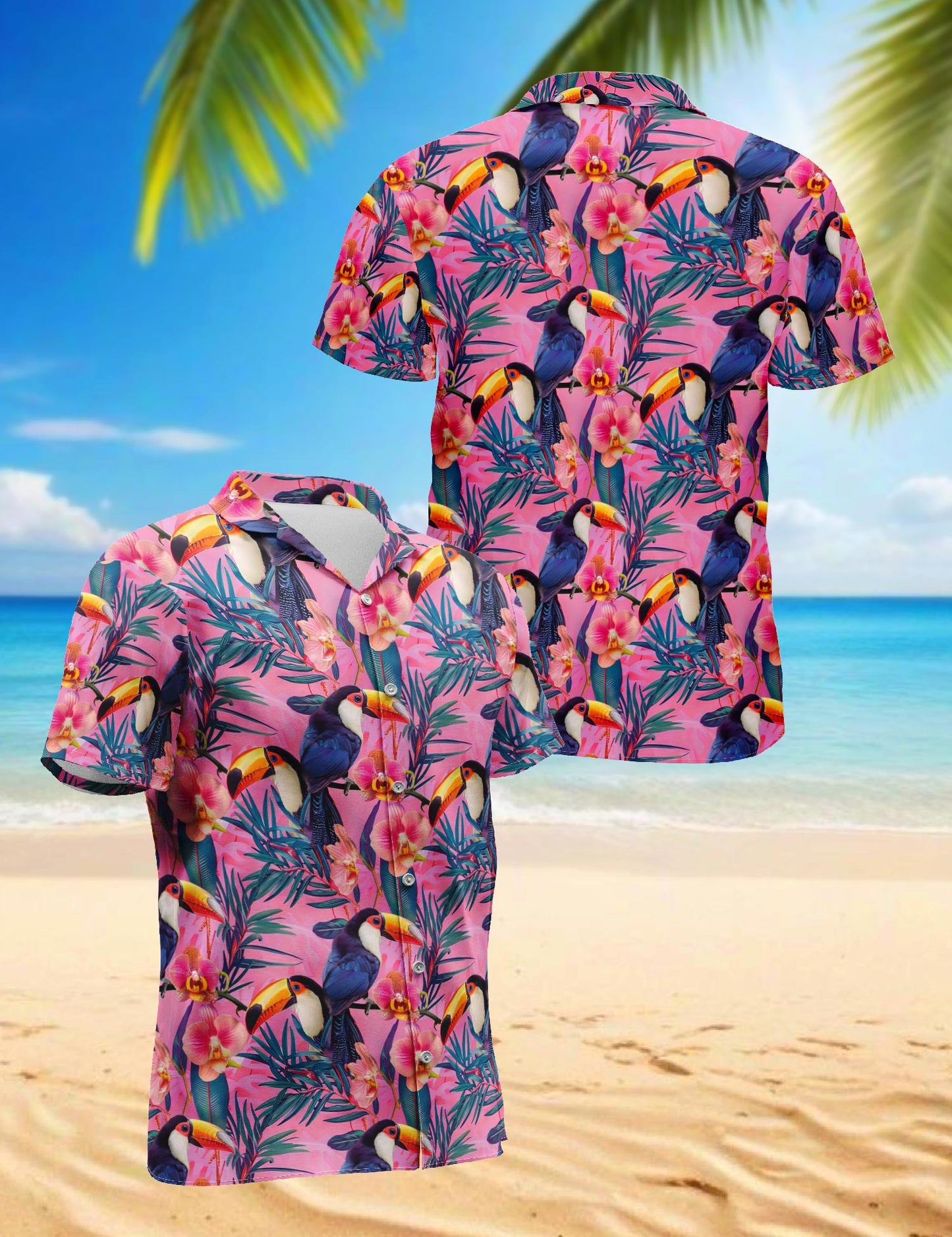 Toucan Hawaiian Shirt for Men, Button Down Aloha Shirt - Azhawaiian