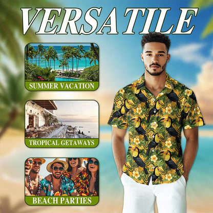 Toucan Hawaiian Shirt for Men, Button Down Aloha Shirt - Azhawaiian