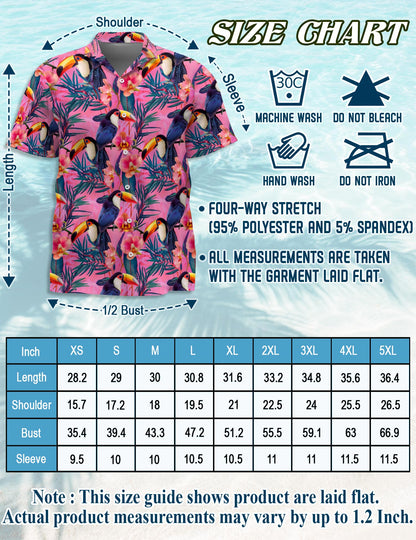 Toucan Hawaiian Shirt for Men, Button Down Aloha Shirt - Azhawaiian