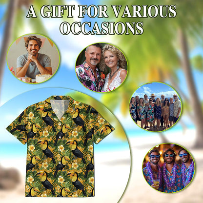 Toucan Hawaiian Shirt for Men, Button Down Aloha Shirt - Azhawaiian
