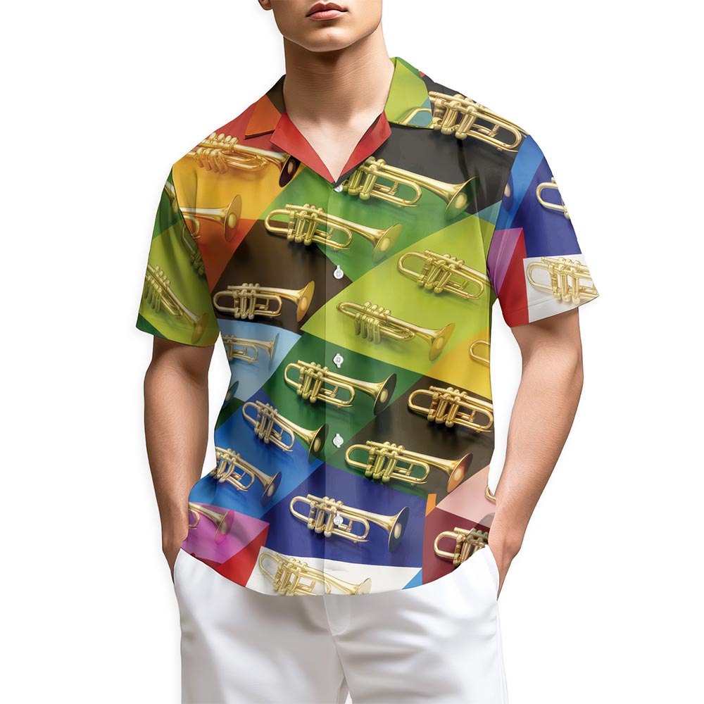 Azhawaiian Trombone Music Hawaiian Shirt for Men