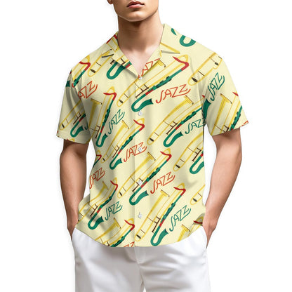 Azhawaiian Trombone Pattern Hawaiian Shirt for Men