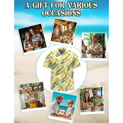 Trombone Pattern Hawaiian Shirt for Men, Button Down Aloha Shirt - Azhawaiian