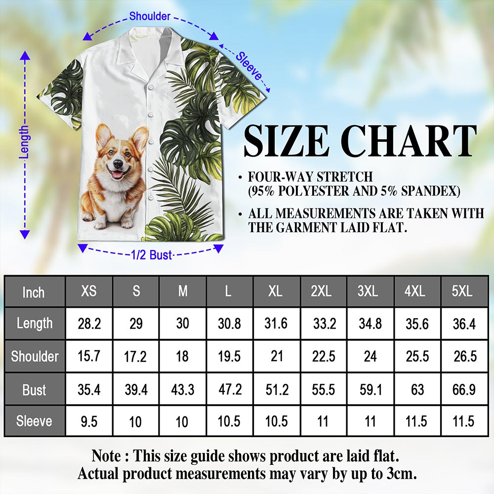 Tropical Corgi Hawaiian Shirt for Men, Button Down Aloha Shirt - Azhawaiian