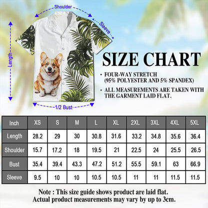 Tropical Corgi Hawaiian Shirt for Men, Button Down Aloha Shirt - Azhawaiian