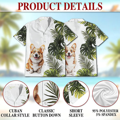 Tropical Corgi Hawaiian Shirt for Men, Button Down Aloha Shirt - Azhawaiian
