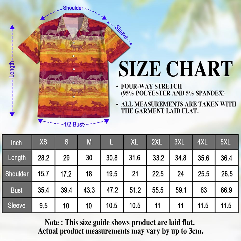Tropical Coyotes Hawaiian Shirt for Men, Button Down Aloha Shirt - Azhawaiian