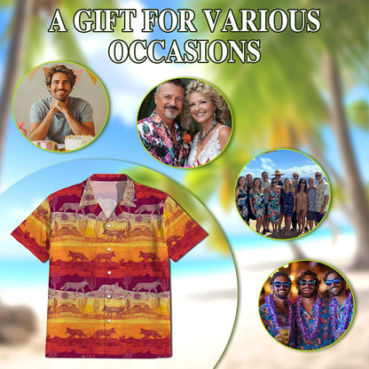 Tropical Coyotes Hawaiian Shirt for Men, Button Down Aloha Shirt - Azhawaiian