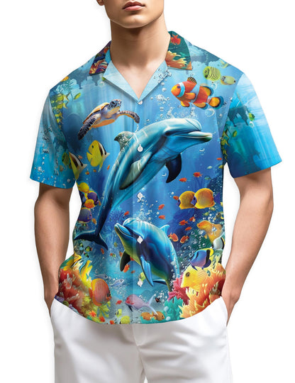 Azhawaiian Tropical Dolphin Hawaiian Shirt for Men