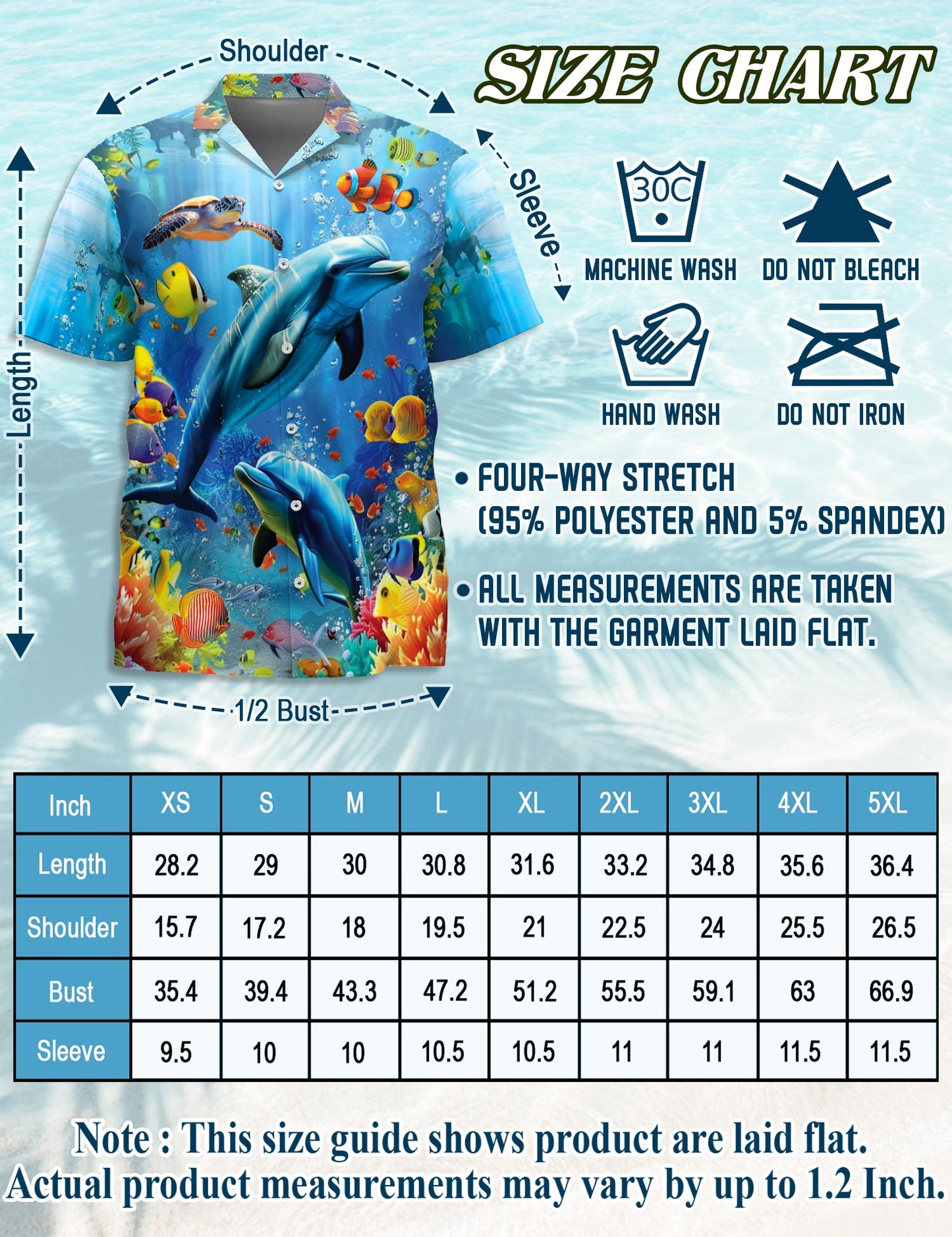 Tropical Dolphin Hawaiian Shirt for Men, Button Down Aloha Shirt - Azhawaiian