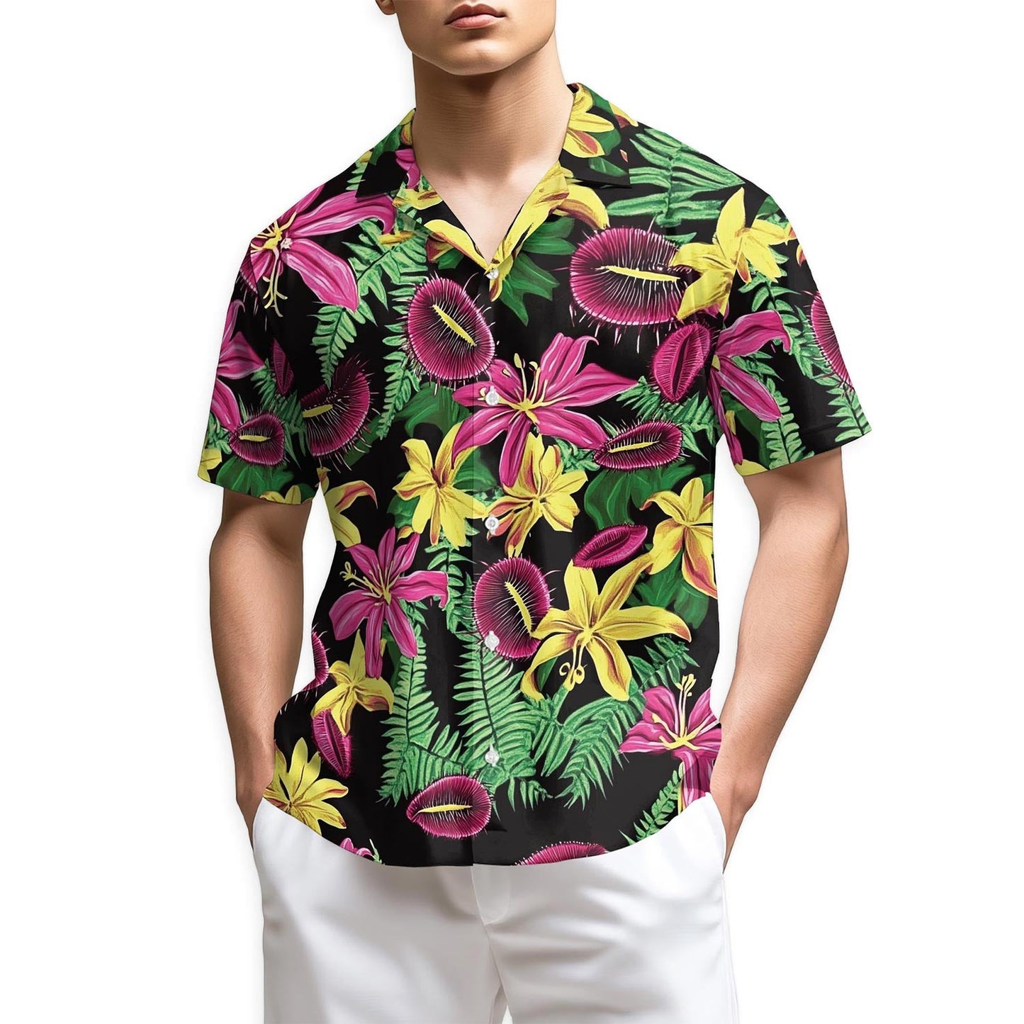 Azhawaiian Tropical Flower Hawaiian Shirt for Men
