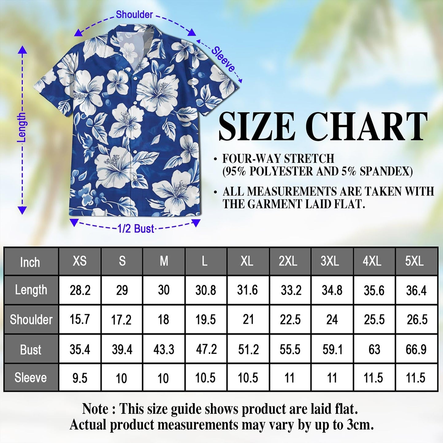 Tropical Hibiscus Blue Hawaiian Shirt for Men, Button Down Aloha Shirt - Azhawaiian