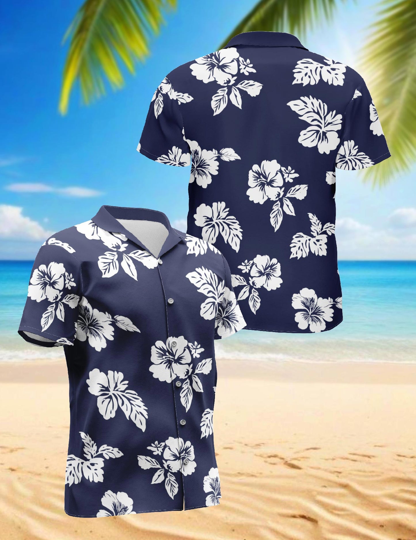 Tropical Hibiscus Hawaiian Shirt for Men, Button Down Aloha Shirt - Azhawaiian