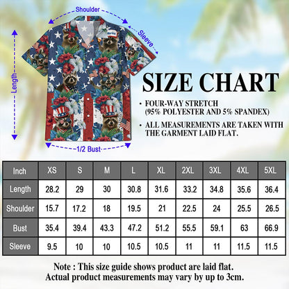 Tropical Merica Raccoon Hawaiian Shirt for Men, Button Down Aloha Shirt - Azhawaiian