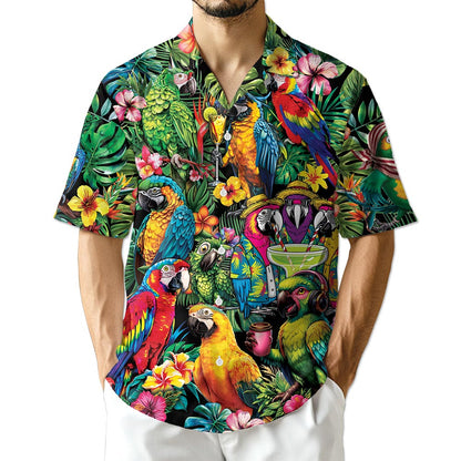 Azhawaiian Tropical Parrot Hawaiian Shirt for Men