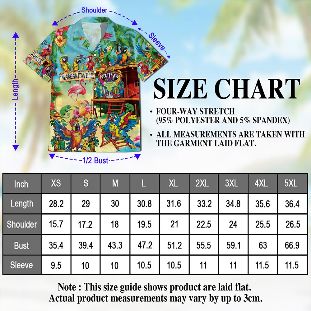 Tropical Parrot Hawaiian Shirt for Men, Button Down Aloha Shirt - Azhawaiian